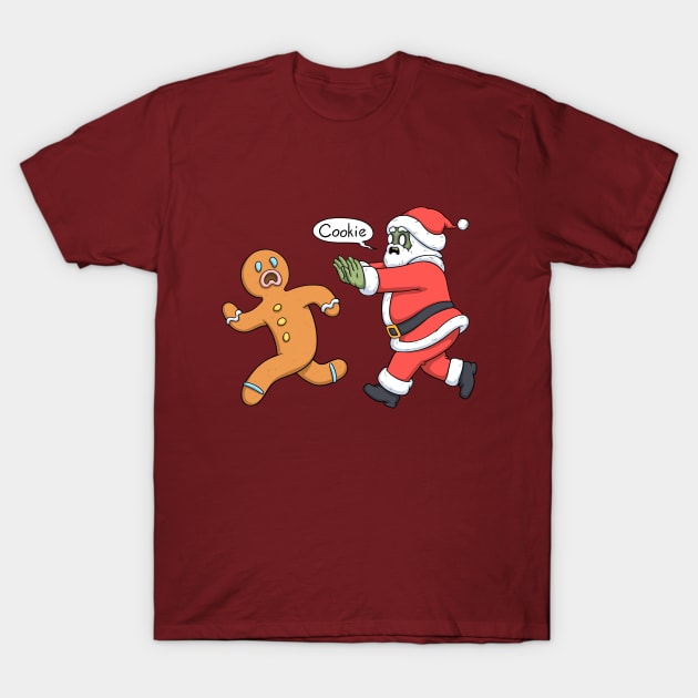 zombie santa and gingerbread man T-Shirt by comicada